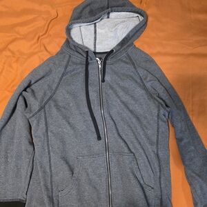 Gray Men's Hoodie Jacket That Converts To Sling Bag